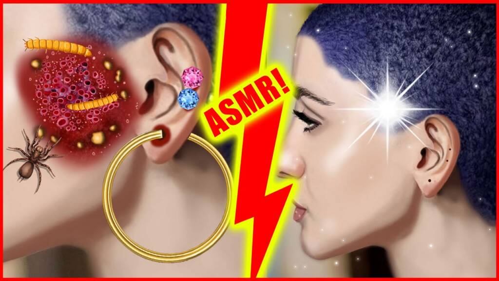 Hautpflege ASMR Schmerzfreies Ohrwunde und durchdringende Entfernung für eine ruhige Erfahrung | ASMR-Animation